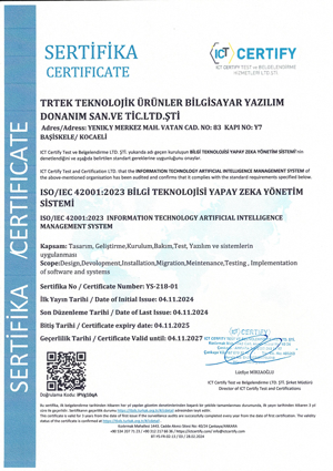 TS ISO/IEC 42001:2023 Bilgi Teknolojisi Yapay Zeka Yönetim Sistemi