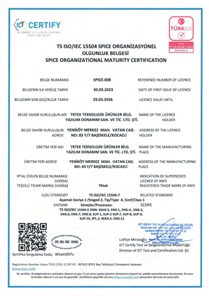 TS ISO/IEC 15504-SPICE Belgesi